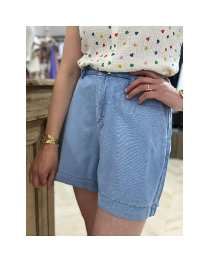 Short Laure denim bleu