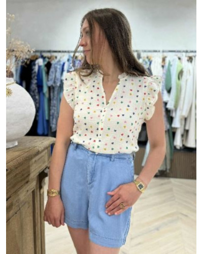 Short Laure denim bleu