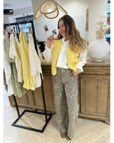 Gilet bouclette jaune