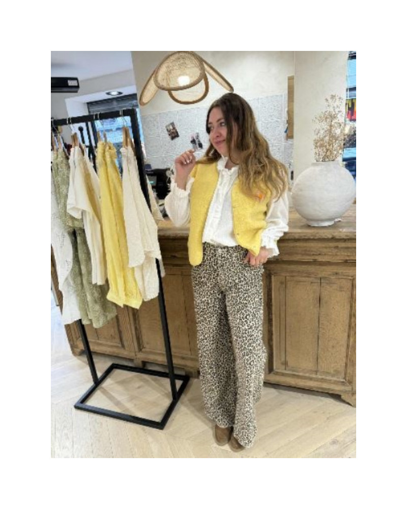 Gilet bouclette jaune