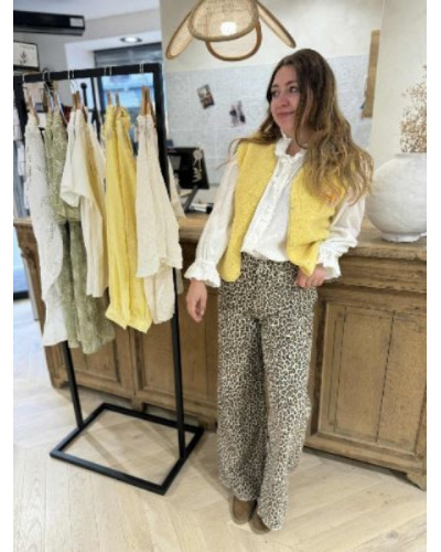 Gilet bouclette jaune