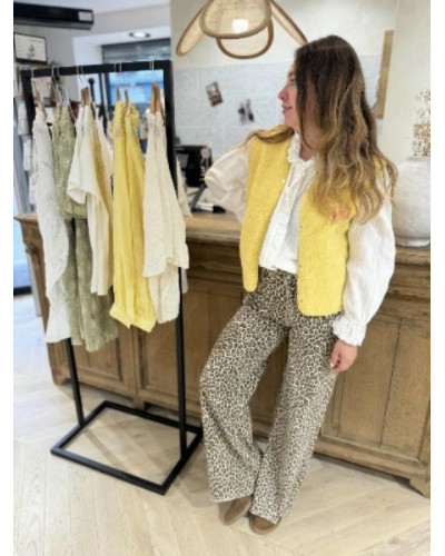 Gilet bouclette jaune