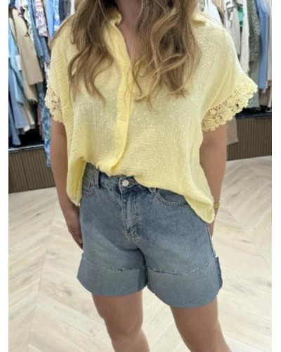 Chemise gaze de coton jaune