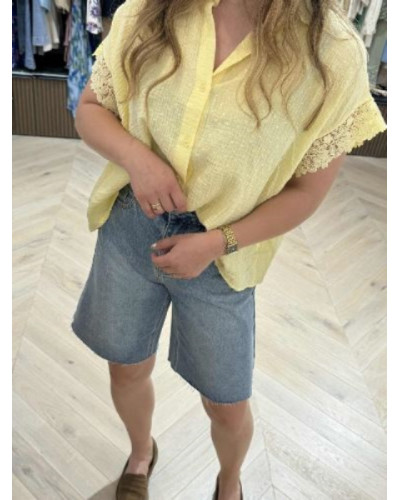 Chemise gaze de coton jaune