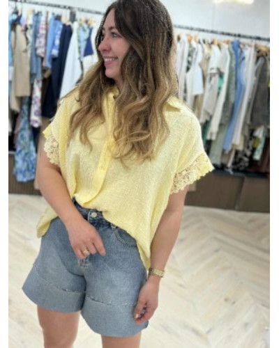 Chemise gaze de coton jaune