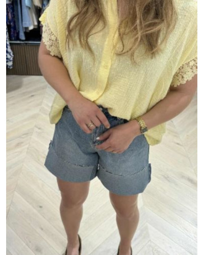 Chemise gaze de coton jaune