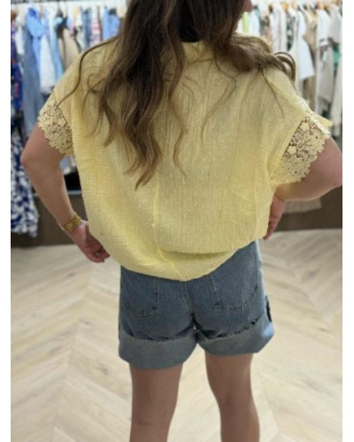 Chemise gaze de coton jaune