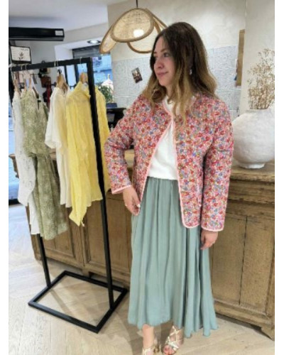 Jupe longue fluide celadon