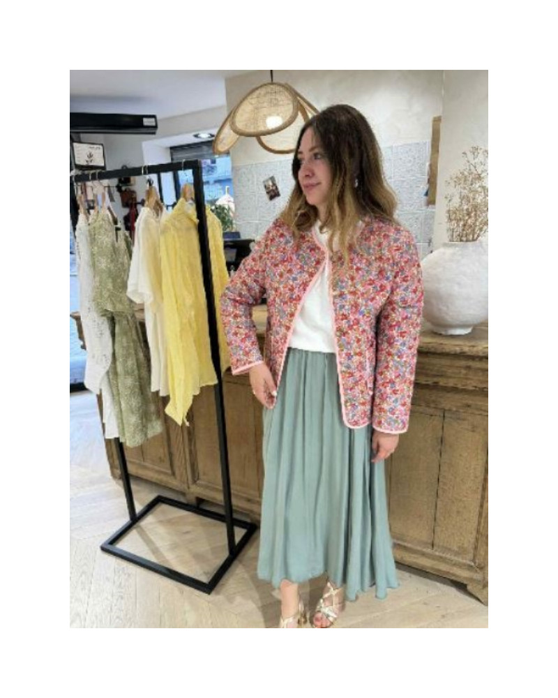 Jupe longue fluide celadon
