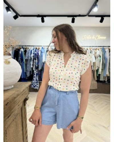 Short Laure denim bleu