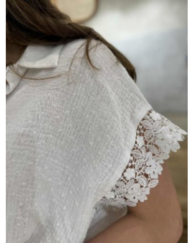 Chemise gaze de coton blanche