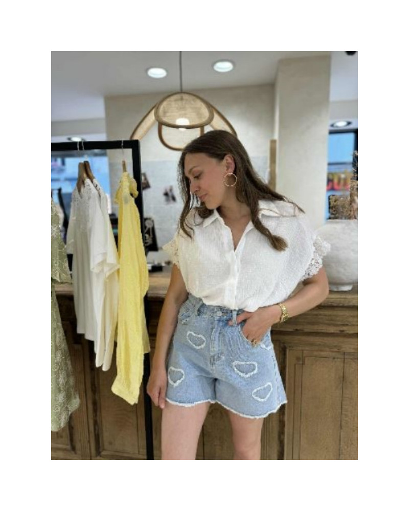Chemise gaze de coton blanche
