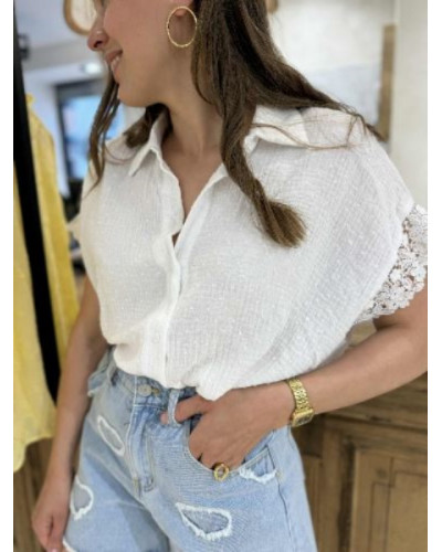 Chemise gaze de coton blanche