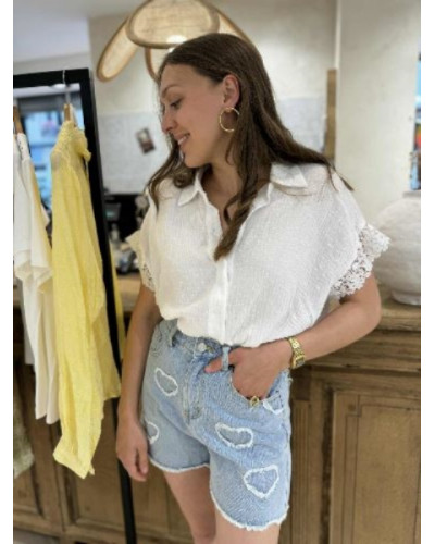 Chemise gaze de coton blanche
