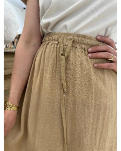 Jupe lin camel