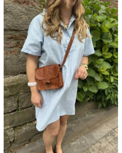 Robe rayée bleu ciel