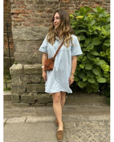 Robe rayée bleu ciel
