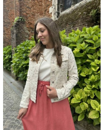 Veste ajourée beige