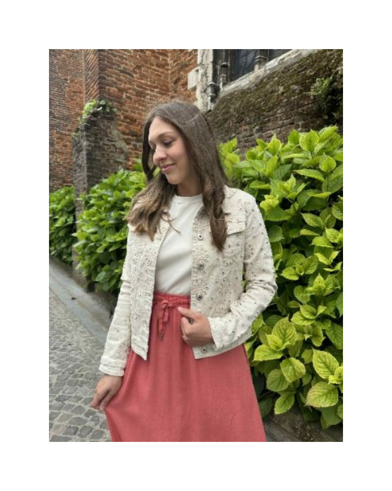 Veste ajourée beige