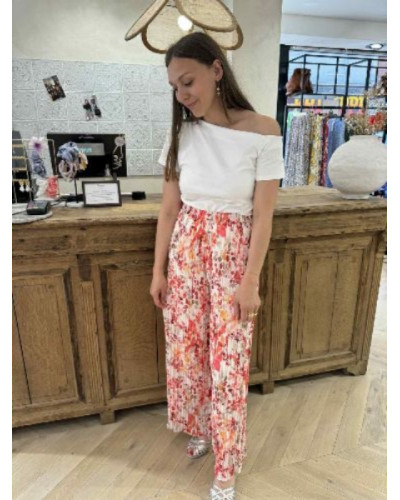 pantalon plissée orangé