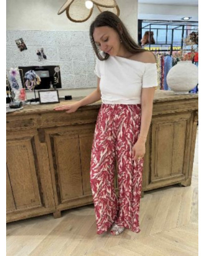 pantalon fluide rose