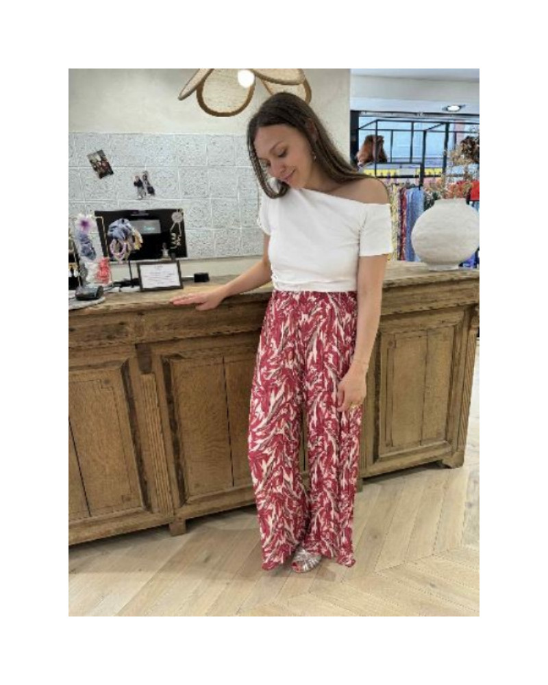 pantalon fluide rose