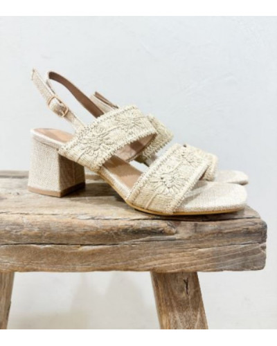Sandales talons paille Armance