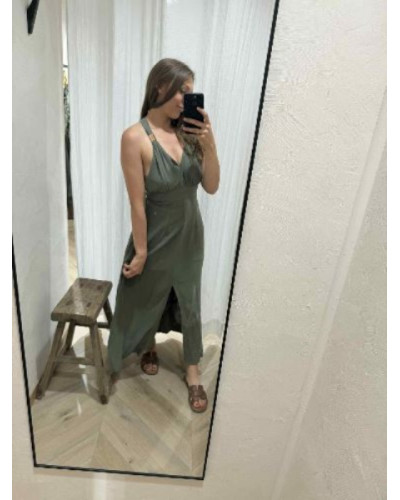 robe longue kaki lin 