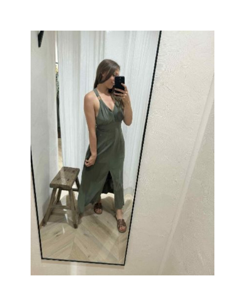 robe longue kaki lin 