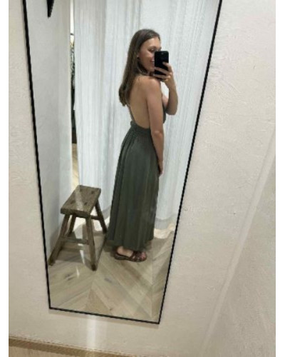 robe longue kaki lin 