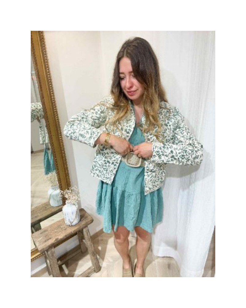 Robe gaze de coton celadon
