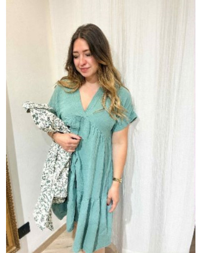 Robe gaze de coton celadon