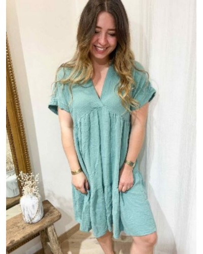 Robe gaze de coton celadon