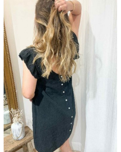 Robe gaz de coton noir