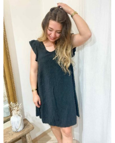 Robe gaz de coton noir