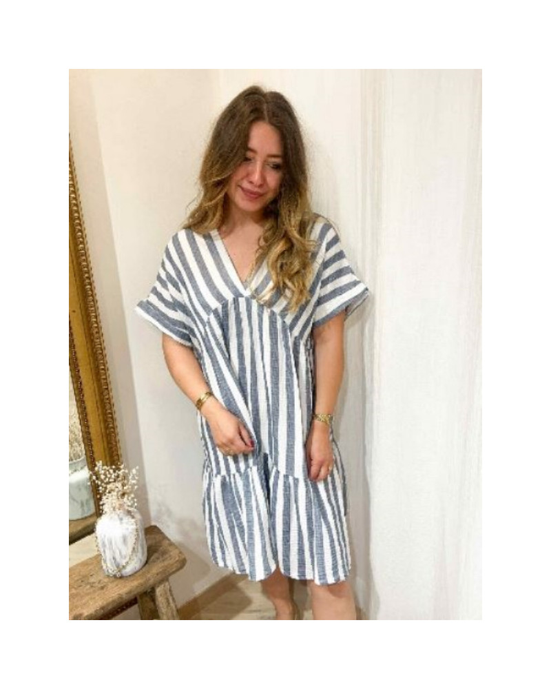 Robe rayée bleu marine