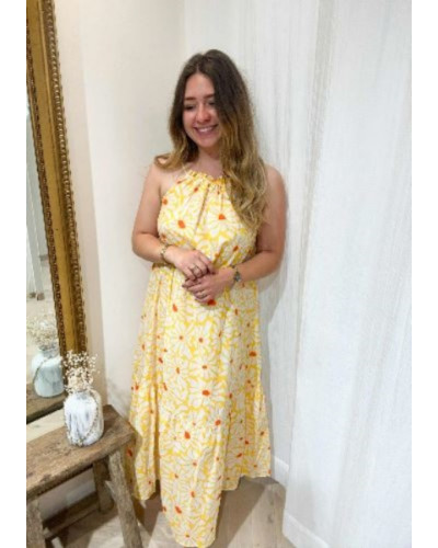 Robe longue jaune