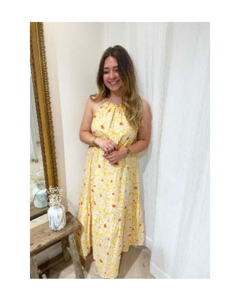 Robe longue jaune