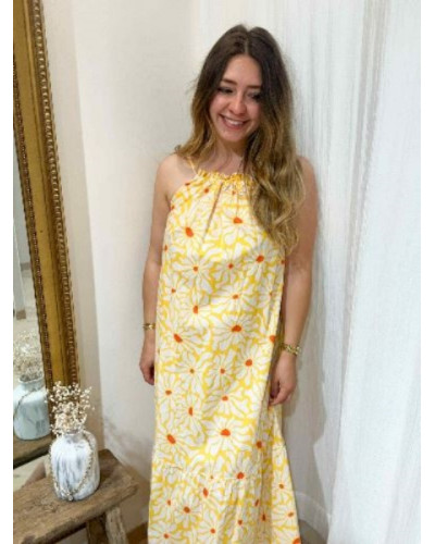 Robe longue jaune