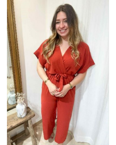 Combinaison pantalon fluide terracotta