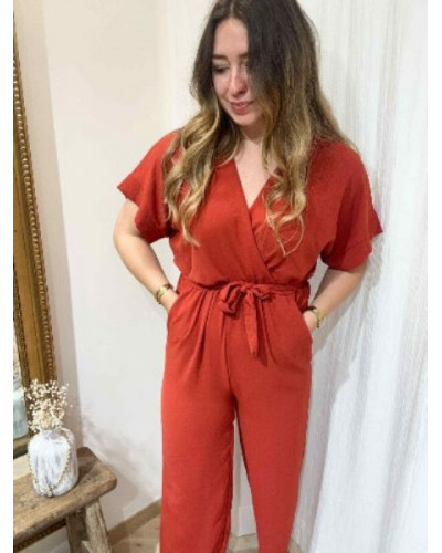 Combinaison pantalon fluide terracotta