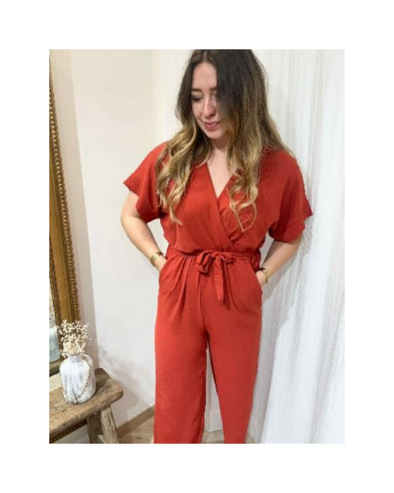 Combinaison pantalon fluide terracotta