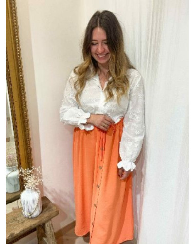 Jupe longue orange