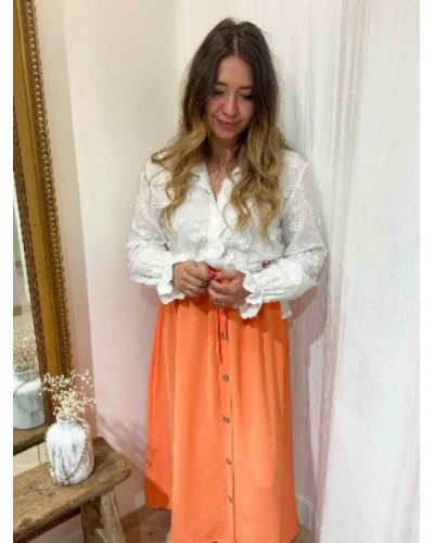 Jupe longue orange
