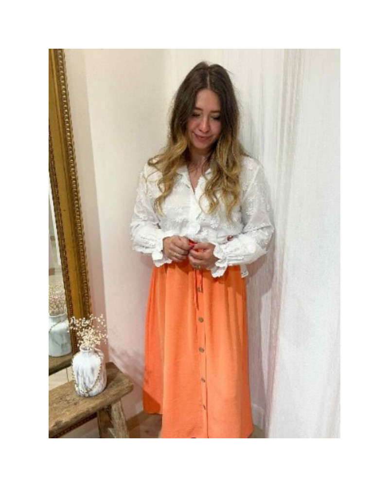 Jupe longue orange