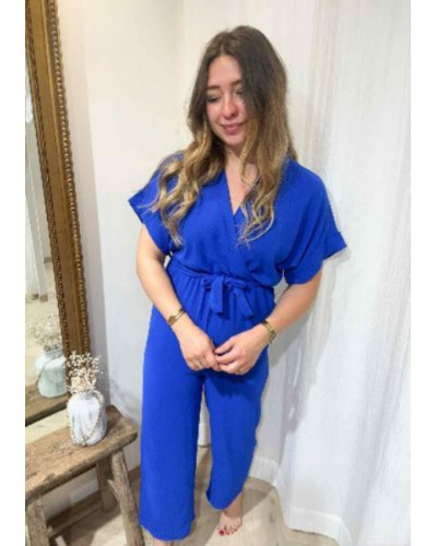 Combinaison pantalon fluide bleu roi