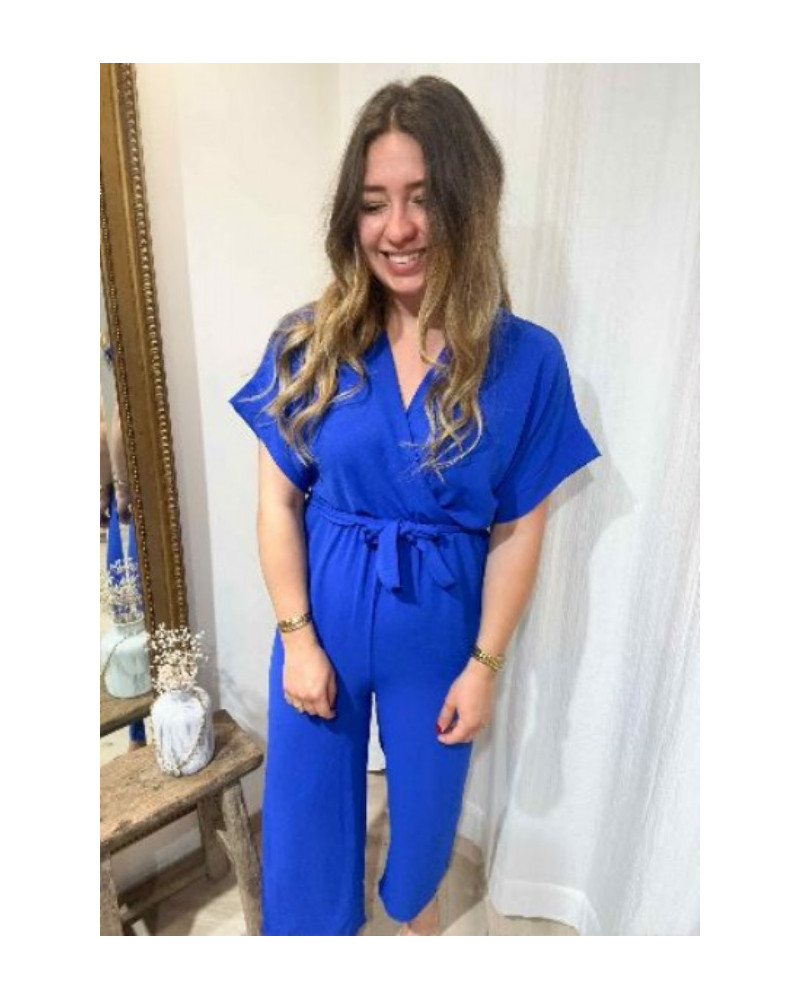 Combinaison pantalon fluide bleu roi