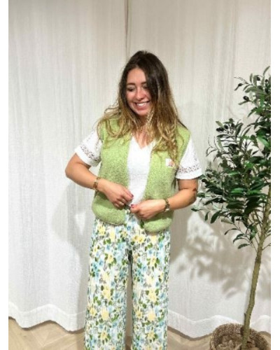 Pantalon jaune et vert