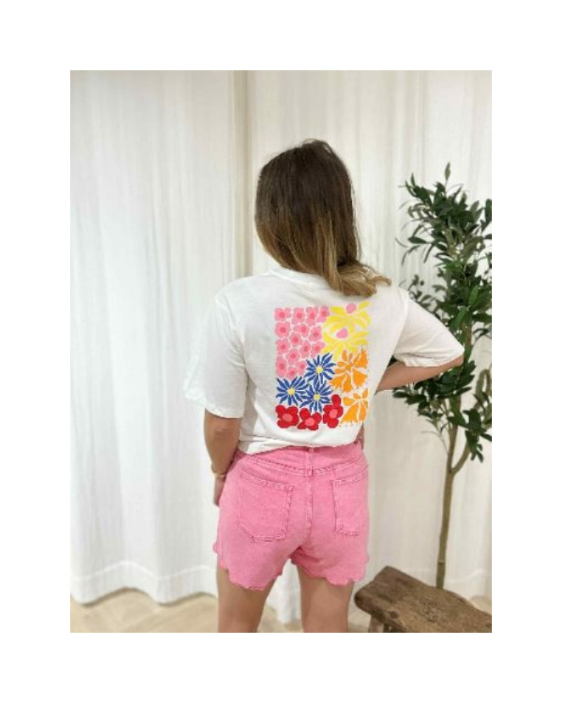 T-shirt blanc à dessins