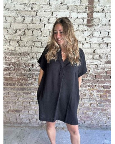Robe fluide droite noire
